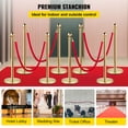 thumbnail image 2 of VEVOR Crowd Control Stanchion Stanchion Set 8 Pieces with Red Velvet Rope-Gold, 2 of 9