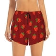 thumbnail image 2 of Goofa Strawberry Printed Women 2 in 1 Running Shorts,Quick Dry Athletic Workout Shorts,High Waisted Athletic Shorts with Liner Pockets-X-Large, 2 of 9