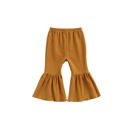 

TheFound Toddlers Infant Baby Girl Flared Pants Legging Casual Elastic Waist Ruffle Bell Bottom Pants Clothes