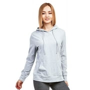 Sofra Women's Lightweight Cotton Long Sleeve Pullover Thin Hoodie Jacket