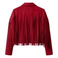 thumbnail image 3 of Girls Fringe Jackets Kids Cow Girl Western Tassels Motorcycle Cardigan Cropped Coats 5 14 Years, 3 of 8