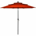 thumbnail image 2 of Gymax 10ft 3 Tier Patio Market Umbrella Aluminum Sunshade Shelter Double Vented Orange, 2 of 10