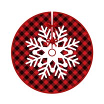 FlareFable 35Inch Colorful Christmas Tree Skirt Decorations, Tree Skirt Round Xmas Cover for Christmas Party Mat Indoor, Holiday Winter Home Christmas Decorations