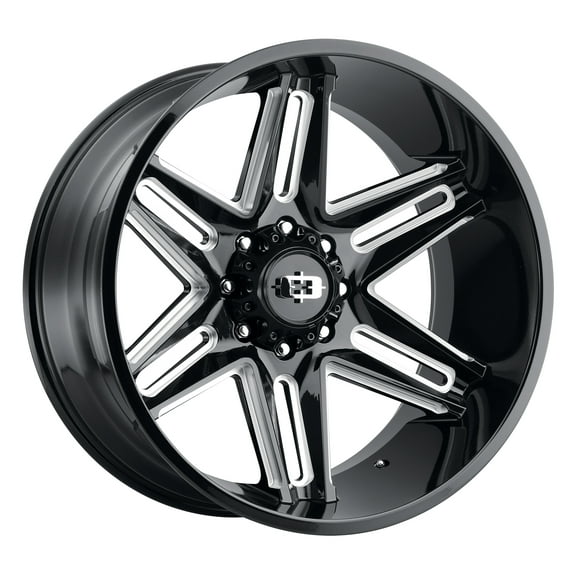 22x10 Vision 363 Razor Gloss Black Milled Spoke Wheel 6x5.5 (-19mm)