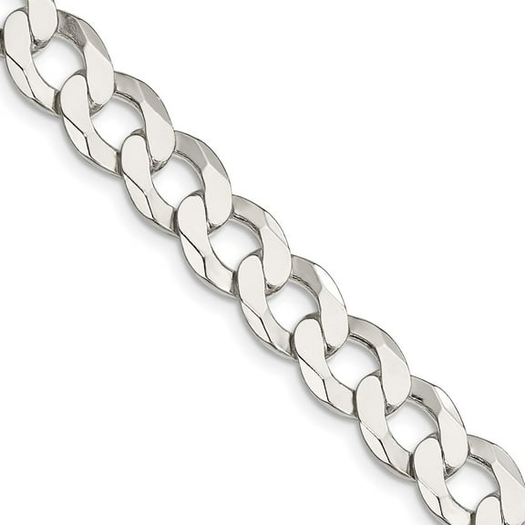 Primal Silver Sterling Silver 9.75mm Close Link Flat Curb Chain