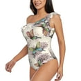 thumbnail image 2 of Easygdp Flying Butterflies-1 Women's One Shoulder Ruffle Monokini Bathing Suits with Removable Chest Pad, Quick Drying - Medium, 2 of 8