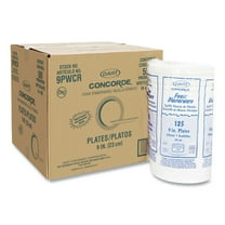 Dart Concorde Foam Plates, 9", White, Carton Of 500