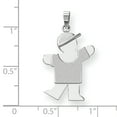 thumbnail image 2 of 14K White Gold Medium Boy w/Hat on Left Engravable Charm, 2 of 2