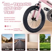Meghna 14 inch Kids Balance Bike 2 in 1 Kids Bike Bicycle Detachable Training Wheels Dual Brake for 3-7 Years Old Toldders Pink