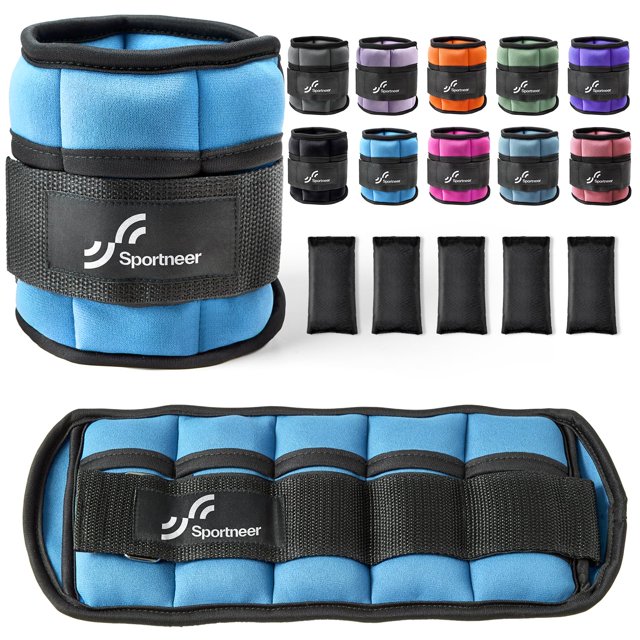 Pesas para tobillo Sportneer, correas ajustables para piernas de 1 a 5 kg