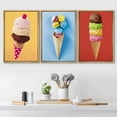 thumbnail image 2 of wall26 Framed Canvas Print Wall Art Set Stacked Ice Cream Cones &amp; Macarons Food Dessert Photography Realism Contemporary Scenic Colorful for Living Room, Bedroom, Office - 16"x24"x3 NAT, 2 of 5