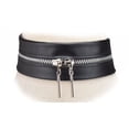 thumbnail image 2 of It’s Ridic! Women’s Black Leather Zipper Choker / Collar Costume Necklace, 2 of 2