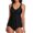 Black, variant on GEWSEY Womens Tankini Swimsuits V Neck Push Up Swim Top Color Block Tummy Control High Waisted Bathing Suits Swim Bottom Black, S