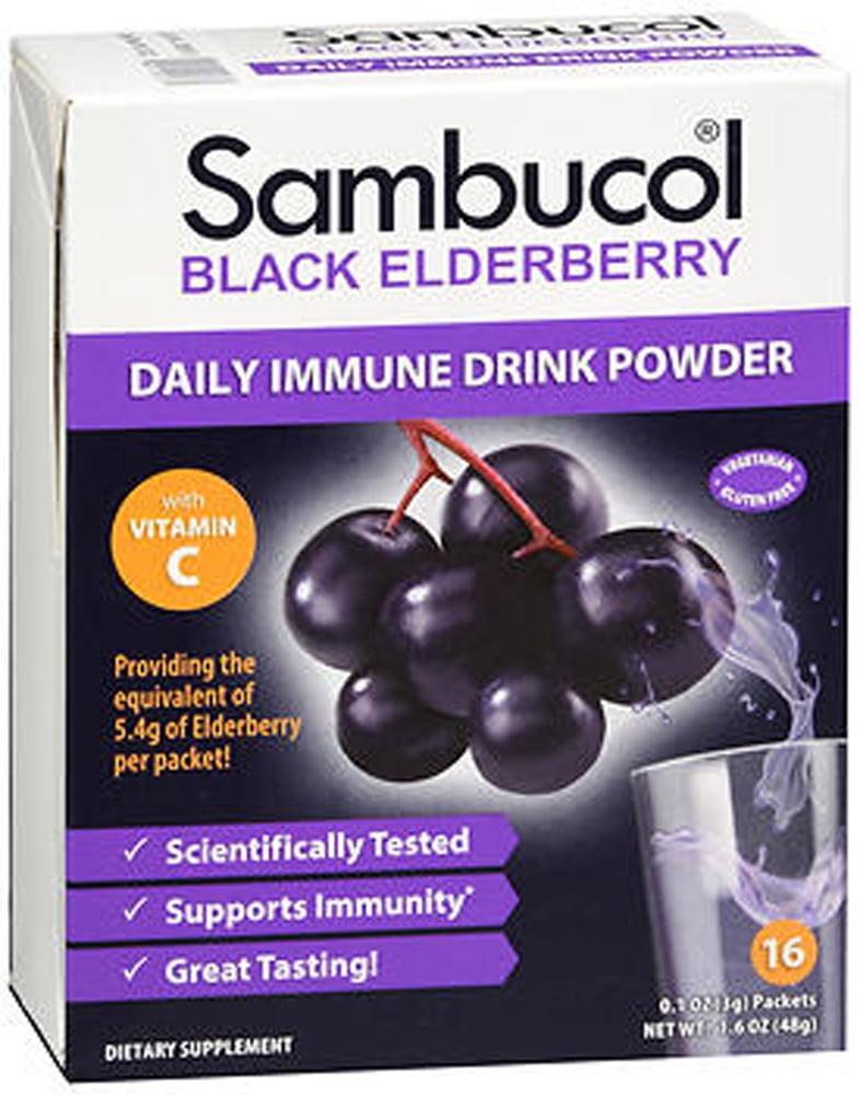 Sambucol Black Elderberry Daily Immune Drink Powder Packets - 16 ct