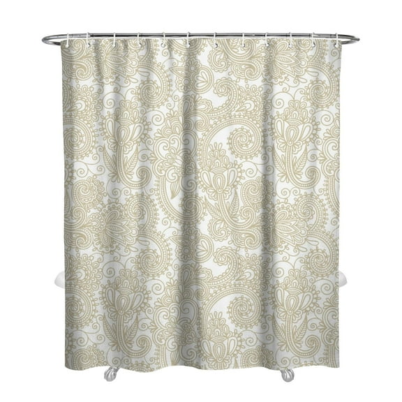 French Country Shower Curtain Vintage Floral Design Waterproof Bathroom Curtain 72x84 Inch Fade-Resistant Fabric Boho Chic Decor with Metal Grommets