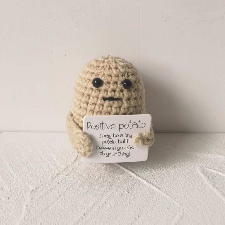 Positive Poo Knitted with Positive Card, Mini Funny Creative Cute Knitting  Patterns 3 inch Crochet Poo Doll Toys Set 2 Cheer Up Gifts for Friends