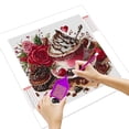 thumbnail image 2 of Colorful Coffee and Pastry Roses Canvas Rhinestone 5D DIY Diamond Embroidery Kits Art, 35*35 cm, frame not included., 2 of 4