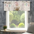 thumbnail image 4 of Easter Basket Gnome Valances for Windows Vintage Pink Blue Eggs Branch Spring Floral Linen Texture Rod Pocket Curtain Valance Window Treatment Short Curtains for Kitchen Living Room, 58"x16", 4 of 9
