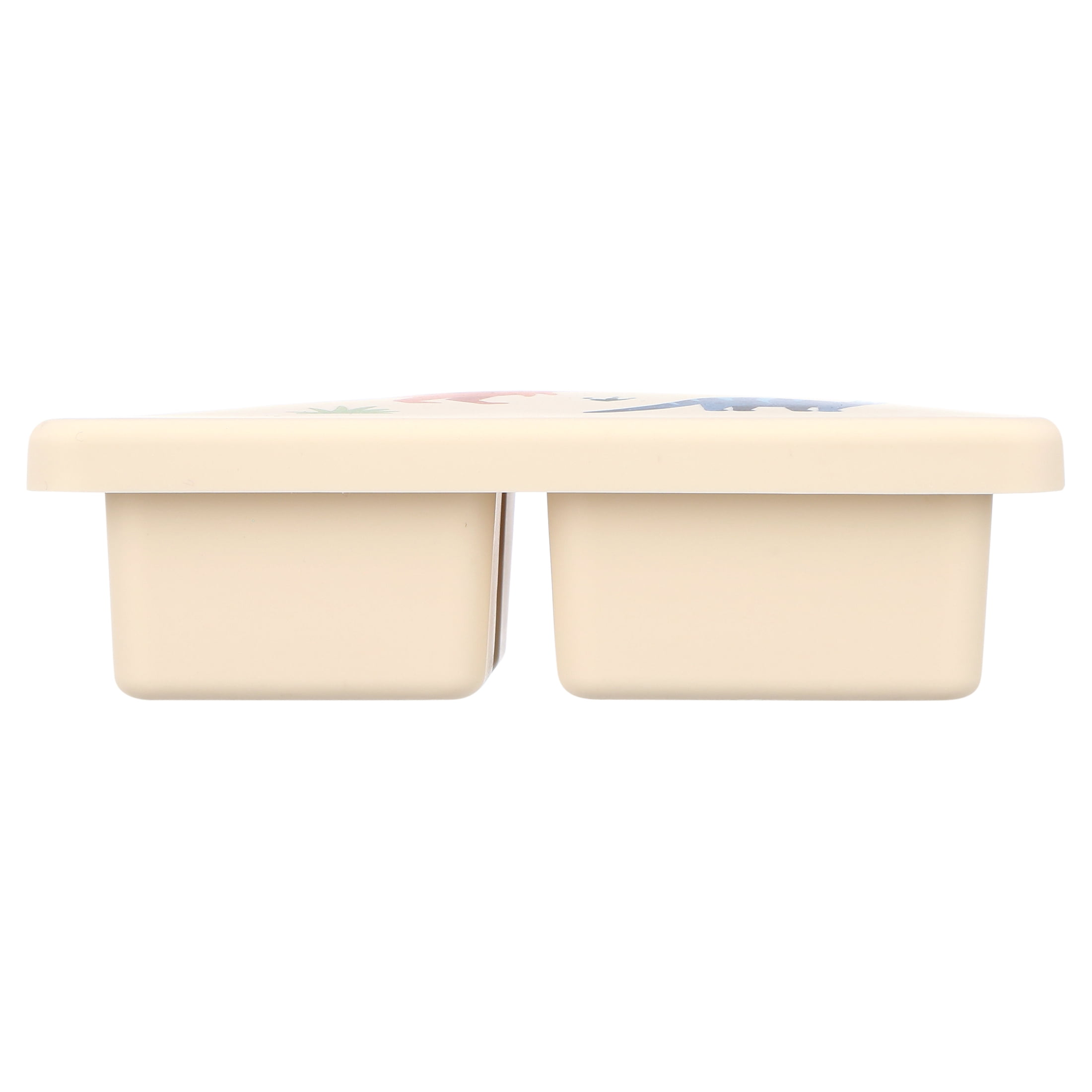 Austin Baby Co Leak-Proof Mini Bento Lunch Box for Toddler and Kids – Silicone Container with 3 Leak-proof Compartments – Food-Safe Materials, Dishwasher Safe, and BPA Free (Dinosaur Warm Cream)