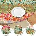 thumbnail image 4 of Pioneer Flower Floral Print Pattern Round Fitted Tablecloth with Elastic Edge,Dining Table Cover Waterproof,Outdoor Round Tablecloth for Camping,Dining,Indoor and Outdoor, 4 of 7