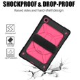 thumbnail image 4 of Dteck for Samsung Galaxy Tab A7 10.4" T500 T505 (2020 Released),Shockproof Three-Layer Multi-functional Case Heavy Duty Protector Rubber Hard Back Kickstand Hand Strap Cover,Black+Rose, 4 of 6