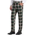 thumbnail image 5 of Lars Amadeus Men's Dress Pant Flat Front Stretch Business Plaid Pants, 5 of 6