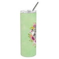 thumbnail image 2 of Carolines Treasures CK4393TBL20 Grey Standard Poodle Green Flowers Stainless Steel 20 oz Skinny Tumbler 20 oz multicolor, 2 of 4