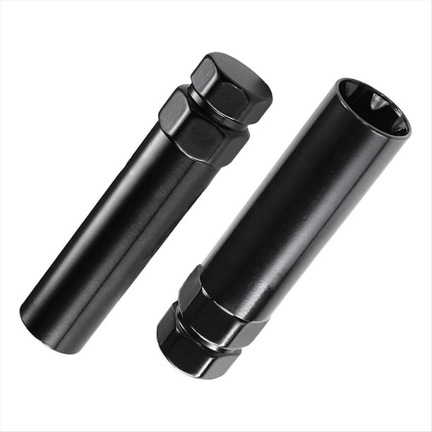 Llave para Tuercas de Orejetas 7 Estrías Herramienta para Quitar Tuercas de Orejetas de 6 Estrías, 2 Piezas Llave de Bloqueo de Rueda de Repuesto con Doble Accionamiento Hexagonal