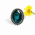 thumbnail image 5 of SATYAVIE JEWELLERY 925 Sterling Silver Ring, Handmade Silver Ring, Silver Oxidised Rings, Oval Cut London Blue Topaz Quartz Gemstone Ring for Women Ring Size US 5, 5 of 5