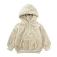thumbnail image 1 of Abrigo grueso de invierno Honeeladyy para niños y niñas, de terciopelo de cordero, cálido suéter de lana con capucha., 1 of 8