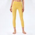 thumbnail image 1 of Pantalones de yoga sin vergüenza para niños, de cintura alta, ajustados, sin costuras, con bolsillo, para levantar la cadera, ropa exterior deportiva, pantalones cortos de fitness, 1 of 4