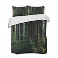 thumbnail image 2 of Green Forest Twin Size Down Alternative Comforter, Lightweight Comforter Quilt Bedding Set with Pillow Shams Mysterious Primitive Forest Pine Tree All Seasons Bed Comforter Duvet Insert 68"x86", 2 of 7