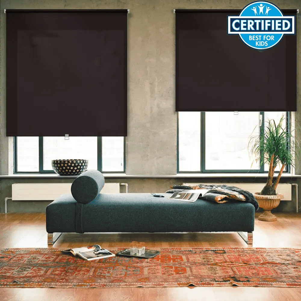 Cut to size 50 in w x 73 in l brown cordless room darkening polyester 