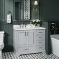 thumbnail image 2 of Ariel Stafford 42 Inch Single Left Offset Rectangle Sink Bathroom Vanity With Carrara White Quartz Countertop 1.5 Edge In Grey, 2 of 9