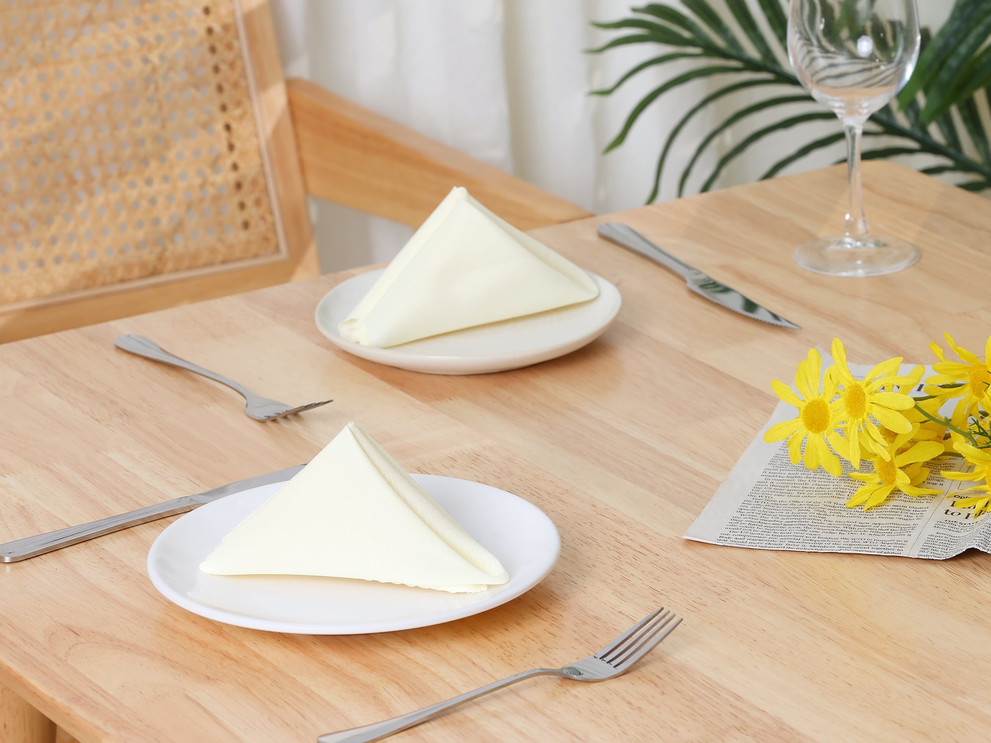 Unique Bargains 12 Pack Sateen Great Napkins for Party Wedding Restaurant Cocktail Banquet Beige