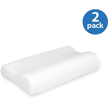Mainstays Memory Foam Standard Contour Pillow, Set of