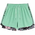 thumbnail image 3 of Women’s 2-in-1 Workout Shorts, High Waisted Athletic Running Shorts with Built-in Liner Pocket, Nylon Spandex Quick Dry Gym Yoga Training Shorts, 3 of 6