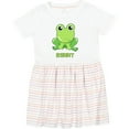 thumbnail image 3 of Inktastic Ribbit Cute Green Frog Girls Toddler Dress, 3 of 5