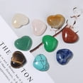 thumbnail image 6 of Sunxin Decorative Stones Crystal Natural Heart Shaped Polished Heart Shaped Gem Rose Quartz Amethyst All Kinds of Healing Crystal Palm Love Gem Set Bulk Energy Balance Meditation 18Mm, 6 of 9