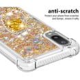 thumbnail image 4 of Samsung Galaxy A02/Galaxy M02 Case with Creativity Clear Quicksand Glitter Flowing Liquid Floating Soft TPU Case w/Stand Bling Diamond Sparkle Phone Cover for Samsung Galaxy A02  Golden, 4 of 7