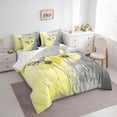 thumbnail image 4 of Manfei Rustic Farmhouse 7-Piece Bedding Comforter Set, Yellow Flower Dandelion King Bedding Sets, Butterfly Animal Reversible Bed Sheets, Luxury Bedroom Decor, 4 of 8