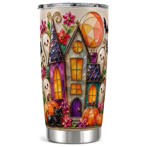 Haunted Ghost Tumbler 20oz, Gemstone Tumbler, Stainless Steel Travel Cup