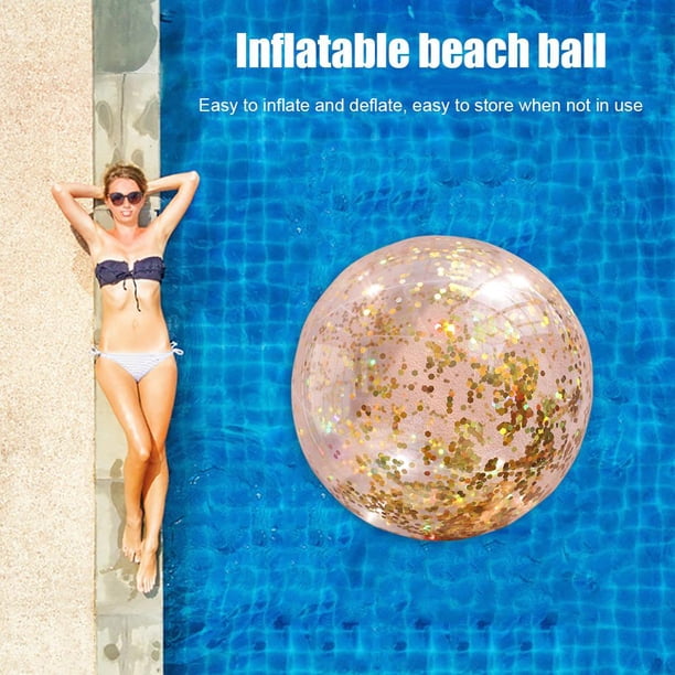 Verano PVC inflable brillo confeti pluma playa pelota fiesta favores piscina juguetes