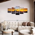 thumbnail image 2 of Elephant Stock Haleakala Sea Of Clouds Wall Art - Horizontal Multi Panel Canvas - 5 Pieceliving Room Wall Decor - Photography Nature Multi Panel - Yellow And Orange Decor - 80" x 36", 2 of 8