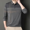 thumbnail image 4 of GuangCheng George Men Shirt Striped Pattern Long Sleeve Soft Comfort Breathable Casual Stylish Blouses with Pockets,Gray,M, 4 of 6