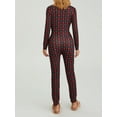 thumbnail image 6 of Elippeo Women's Christmas Jumpsuit Pajama Long Sleeve V Neck Snowflake Plaid Print Sleepwear, 6 of 7