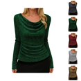 thumbnail image 1 of Hauts Pailletés pour Femmes Printemps 2026 Mode Manches Longues Col Bénitier T-Shirts Extensibles Tenue de Soirée, 1 of 8