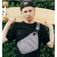 thumbnail image 5 of Bolso de pecho con múltiples bolsillos para hombre, bandolera antirrobo para hombre, bandolera bandolera pequeña para hombre para viajes al aire libre, senderismo, jogging JFHHH pequeña, 5 of 5