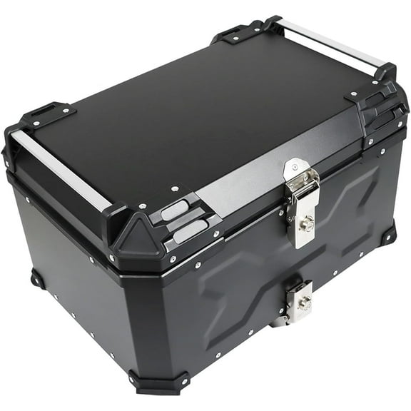 munirater 65L-X Black Motorcycle Trunk Tour Tail Box, Motorcycle Top Case, AluminumTail Box Trunk Replacement for Most Motorbike