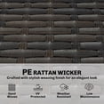 thumbnail image 6 of Outsunny 3 Seater Outdoor Couch Sofa, PE Wicker Patio Sofa with Wide Deep Seat, 4" Cushions, Wood-Effect Armrests and Legs, Beige, 6 of 9